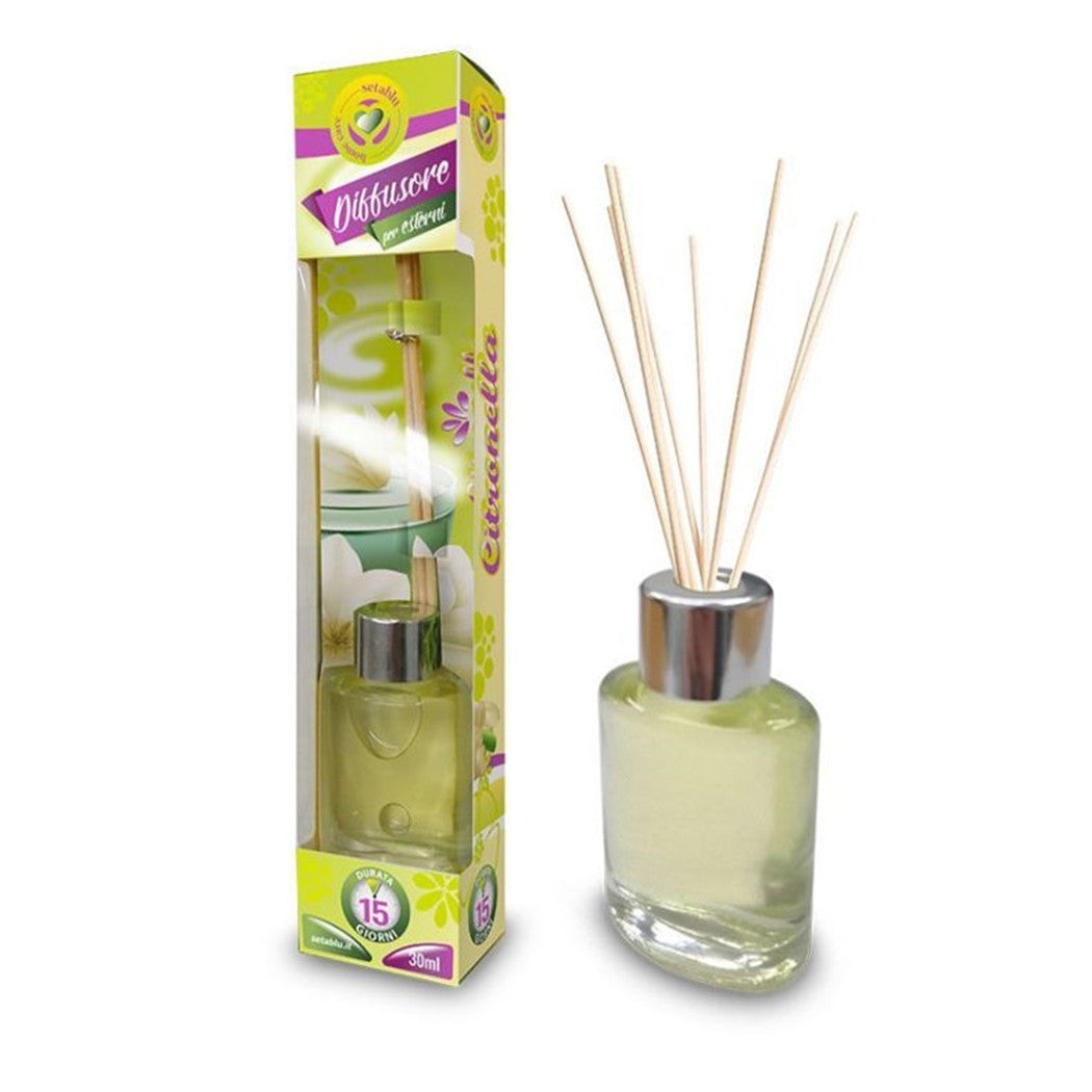 Trade Shop - Set 12pz Diffusore Profumato Con Bastoncini Da 30 Ml Citronella Per Esterni 40047se -