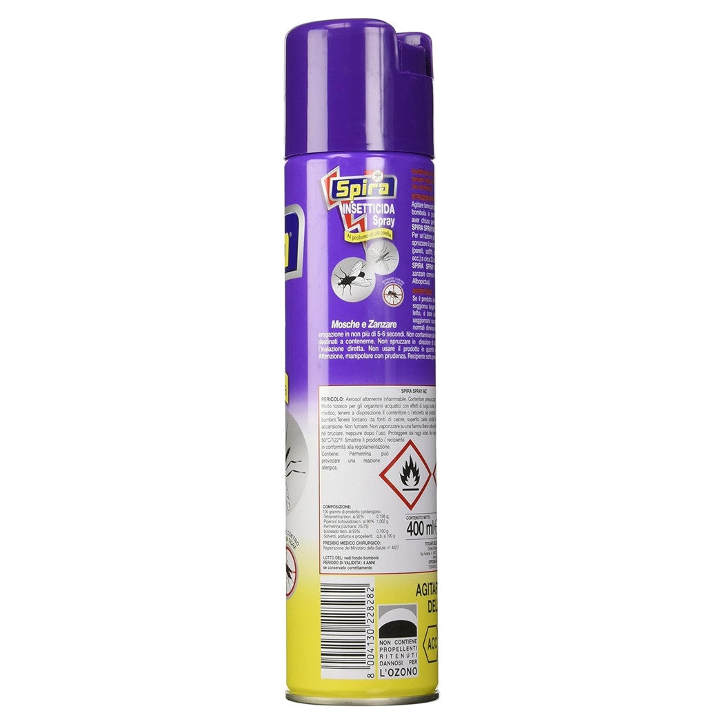 Trade Shop - Set 12pz Insetticida Spray Profumato Alla Citronella Per Mosche Zanzare 400ml 228282 -