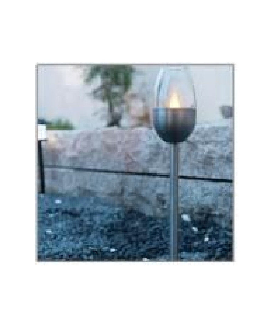 Set 12pz Lampada A Luce Solare Led 38 Cm Con Picchetto Da Giardino Torce 2002998         