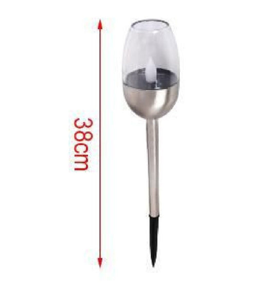 Set 12pz Lampada A Luce Solare Led 38 Cm Con Picchetto Da Giardino Torce 2002998         