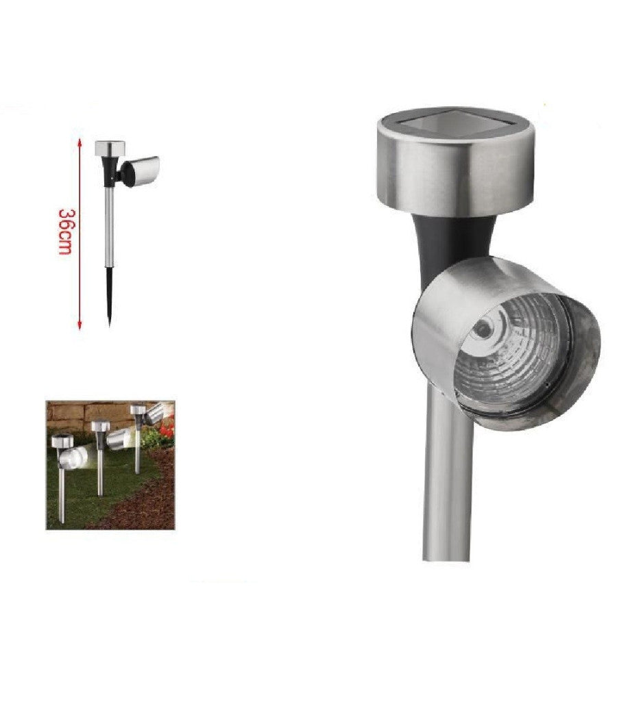 Set 12pz Lampada Faretto Energia Solare Led Da Giardino A Picchetto 36cm 2002997         