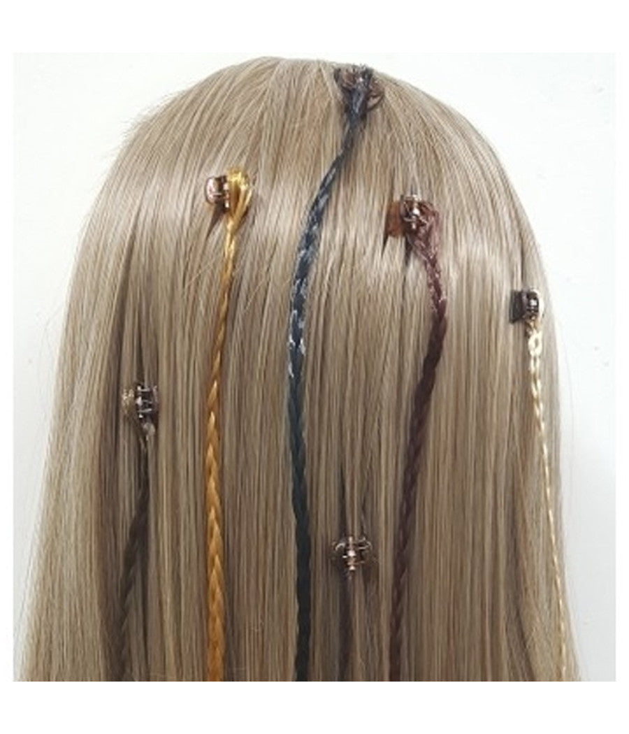 Set 12pz. Trecce Treccine Fascia Clip Pinza Extension Lunga 30cm Ferma Capelli         
