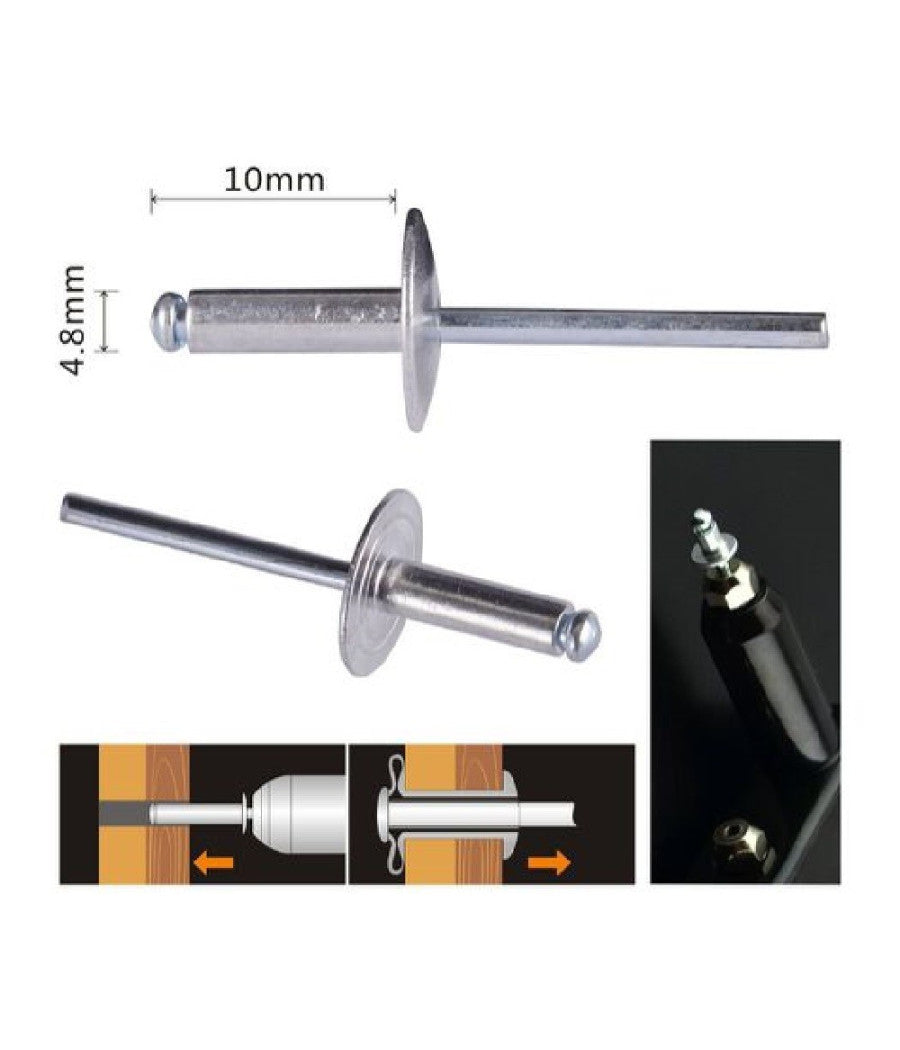 Set 13 Pezzi Rivetti Rivetto 4.8 X 10 Mm Accessori Bricolage Ferramenta 94980         