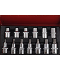 Set 13pz Bussole Boccole Chiavi Torx Inserti Maschi E Femmina In Valigetta Crv         