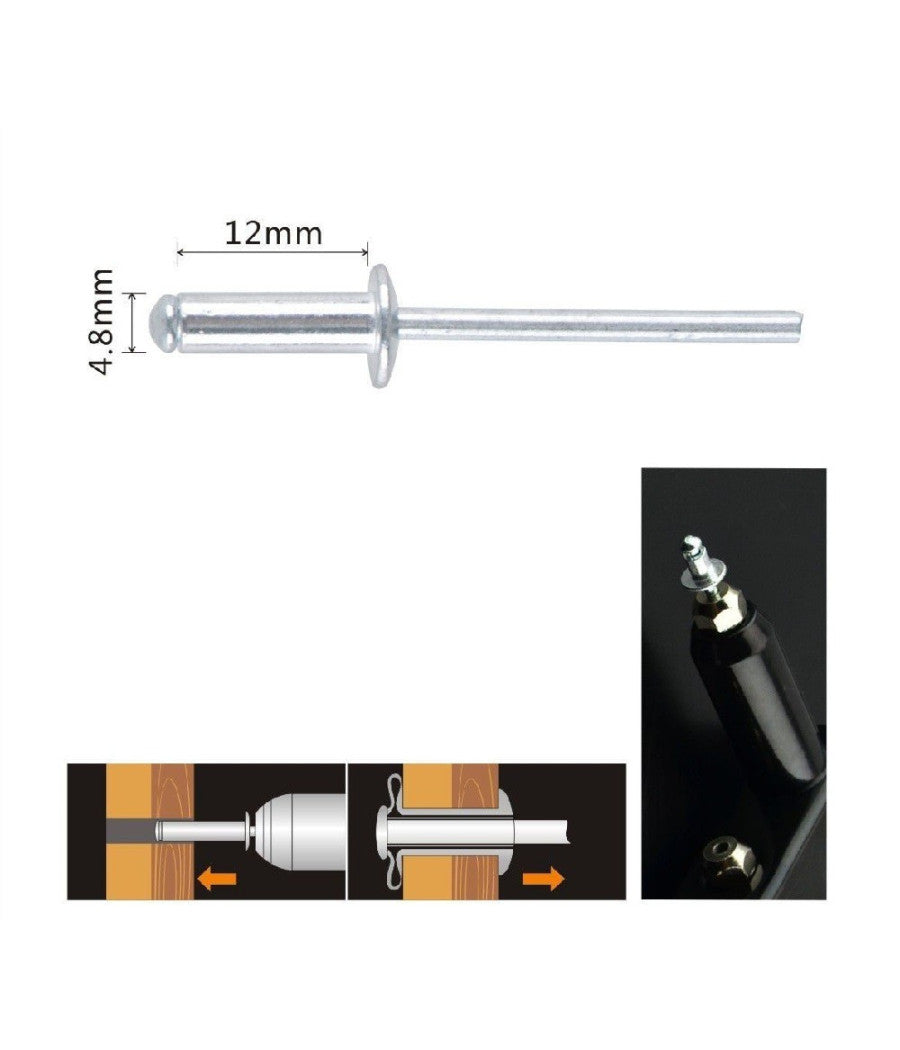 Set 13pz Rivetti Rivetto 4.8x12mm Accessori Bricolage Ferramenta Fai Da Te 90821         