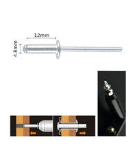 Set 13pz Rivetti Rivetto 4.8x12mm Accessori Bricolage Ferramenta Fai Da Te 90821         
