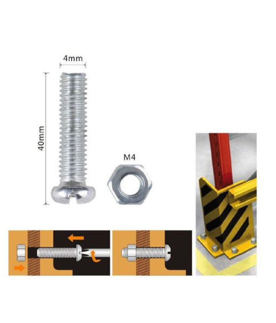 Set 14pz Viti Vite Testa A Croce Tonda 4 X 40mm Con Dadi Dado Esagonale M4 90964         