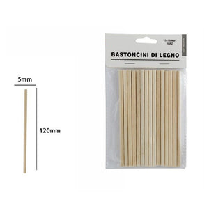 Trade Shop - Set 15 Bastoncini In Legno Lavoretti Attività Creative Stecchette 5x120mm 53863a -
