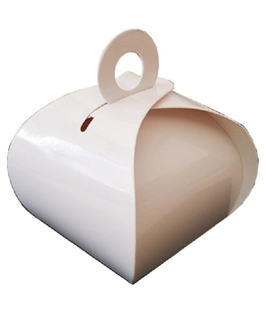 Set 15 Bomboniera Scatola Bianco Tortina Carta Lucida Portaconfetti Matrimoni Battesimo         