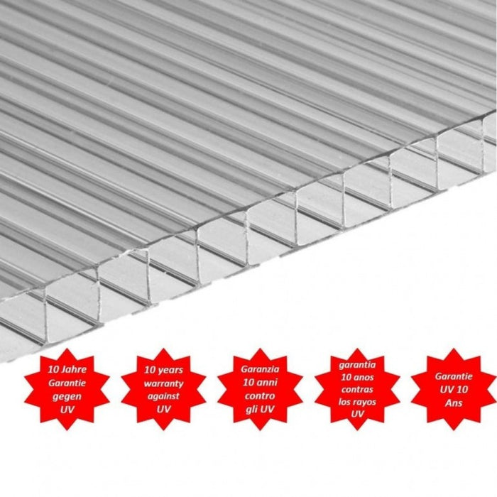 Set 15 pezzi in policarbonato resistente ai raggi UV per serre da giardino (605 x 1210 x 4 mm)