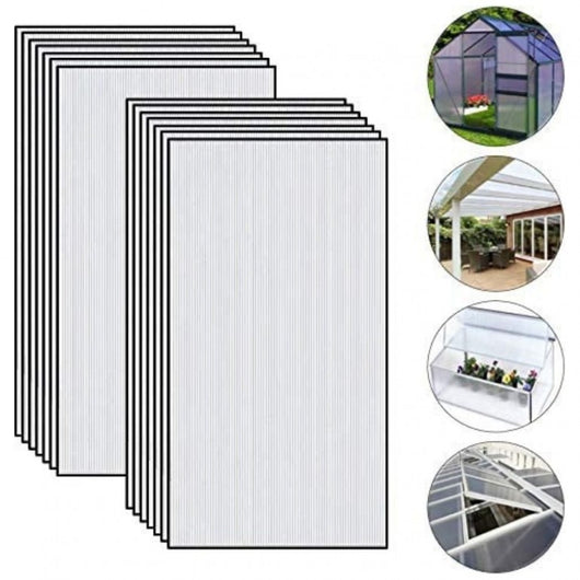 Set 15 pezzi in policarbonato resistente ai raggi UV per serre da giardino (605 x 1210 x 4 mm)