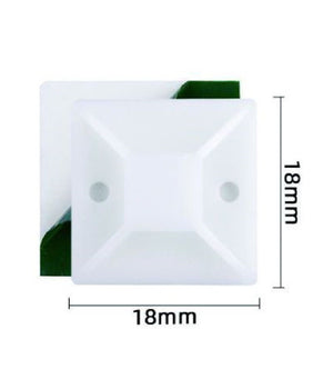 Set 16 Pezzi Basi Per Fissaggio Fascette Passante Supporto Adesivo 18x18mm 57192         