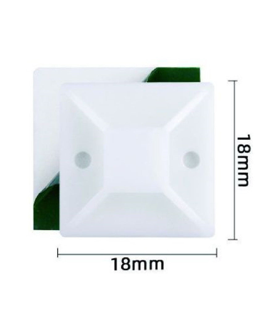 Set 16 Pezzi Basi Per Fissaggio Fascette Passante Supporto Adesivo 18x18mm 57192         