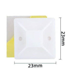 Set 16 Pezzi Basi Per Fissaggio Passante Fascette Supporto Adesivo 23x23mm 57189         