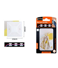 Set 16 Pezzi Basi Per Fissaggio Passante Fascette Supporto Adesivo 23x23mm 57189         