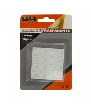 Set 16 Pz Gommini Adesivi Protezione Pavimenti Trasparenti Rotondi 12x4mm 66094         