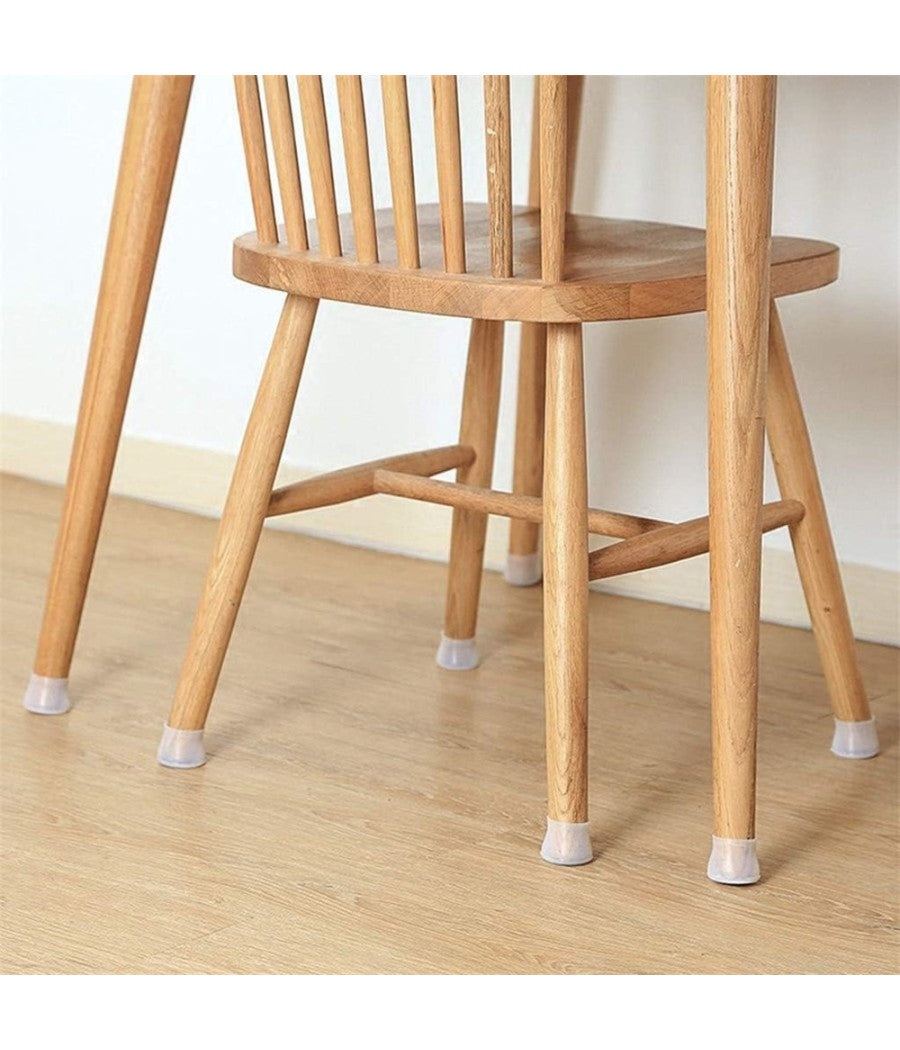 Set 16 Pz Tappi Protezioni Per Gambe Sedia Mobili Tavoli In Silicone Con Feltro         