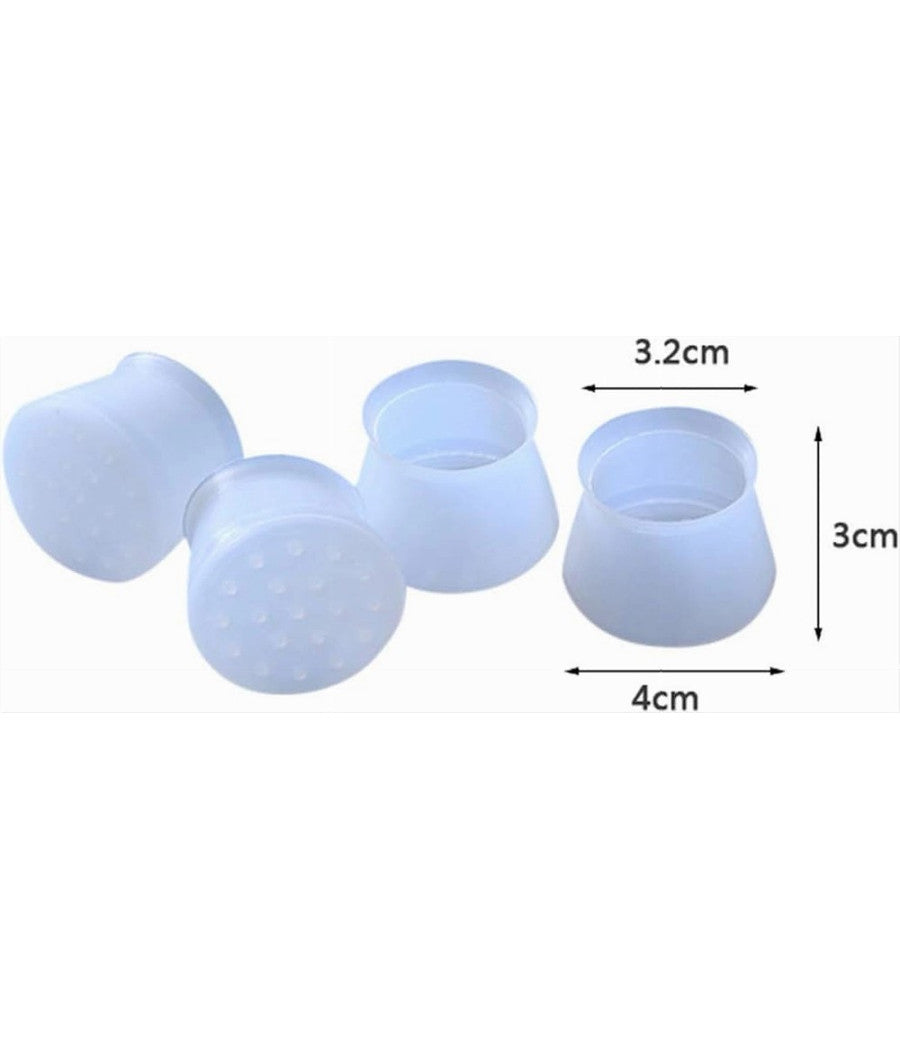Set 16 Pz Tappi Protezioni Per Gambe Sedia Mobili Tavoli In Silicone Con Feltro         