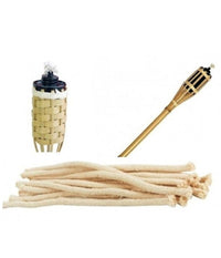 Set 16pz Stoppini 18cm Ricambi Corda Candela Lampada Torce Olio Filo Intrecciato         