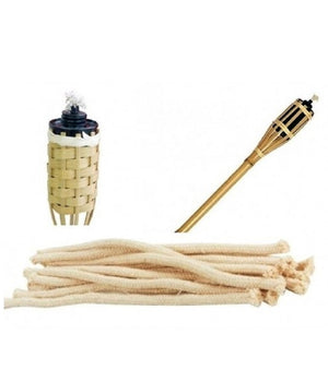 Set 16pz Stoppini 18cm Ricambi Corda Candela Lampada Torce Olio Filo Intrecciato         