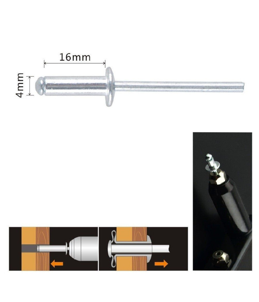 Set 17 Pz Rivetti Rivetto 4x16 Mm Accessori Bricolage Ferramenta Fai Da Te 90818         