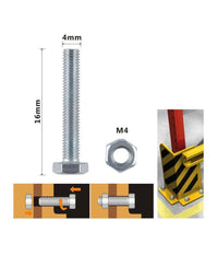 Set 17 Pz Vite Viti Per Esterno A Testa Esagonali 4x16mm Con Dadi Dado M4 90904         