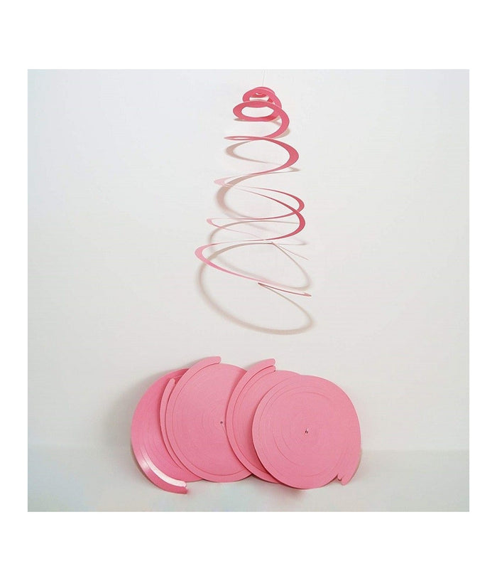 Set 18 Appendini Rosa 6 Spirali Carta Decorazioni Festoni Compleanni Feste Party         