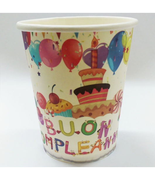 Set 18 Pezzi Bicchieri Bicchiere Di Carta Per Feste Buon Compleanno Usa E Getta         