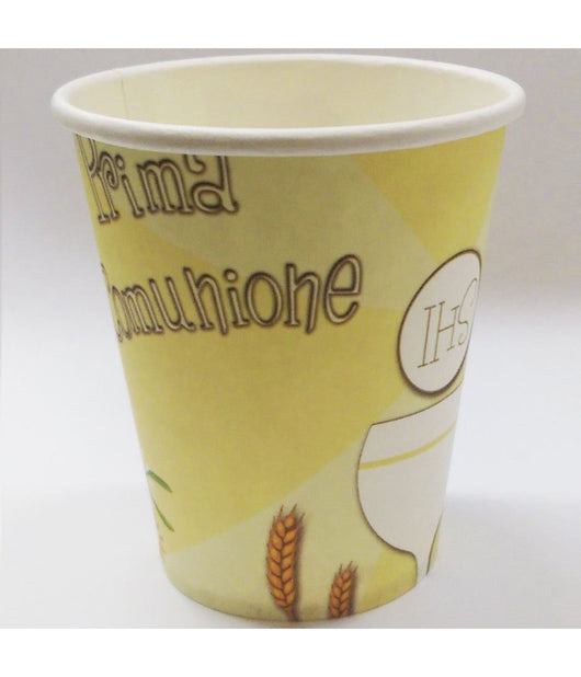 Set 18 Pezzi Bicchieri Usa E Getta Di Carta Per Feste Bicchiere Comunione Ostia         