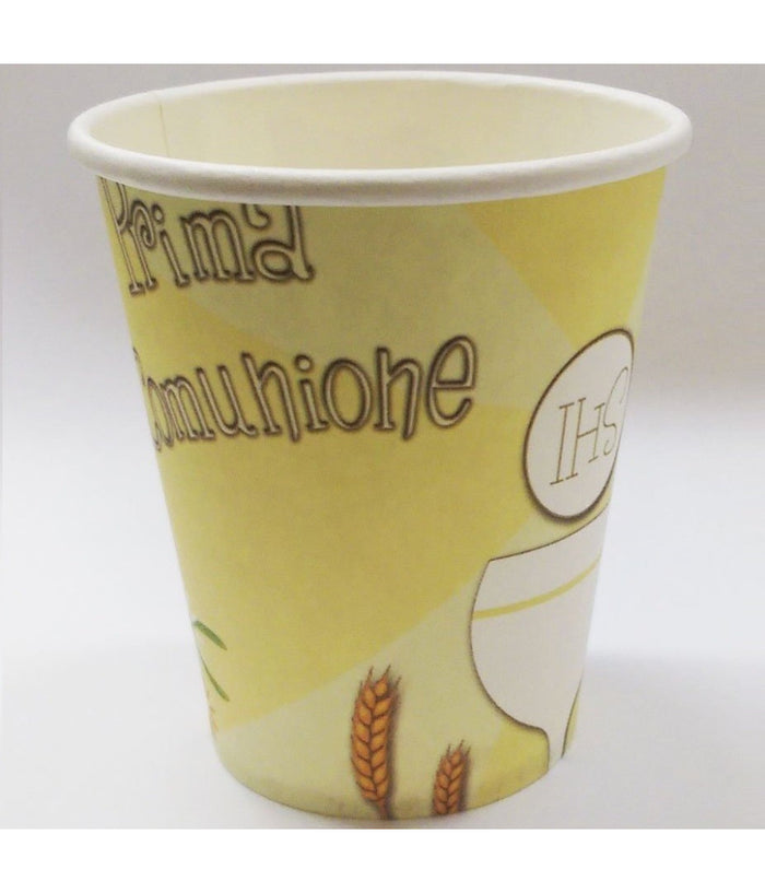 Set 18 Pezzi Bicchieri Usa E Getta Di Carta Per Feste Bicchiere Comunione Ostia         