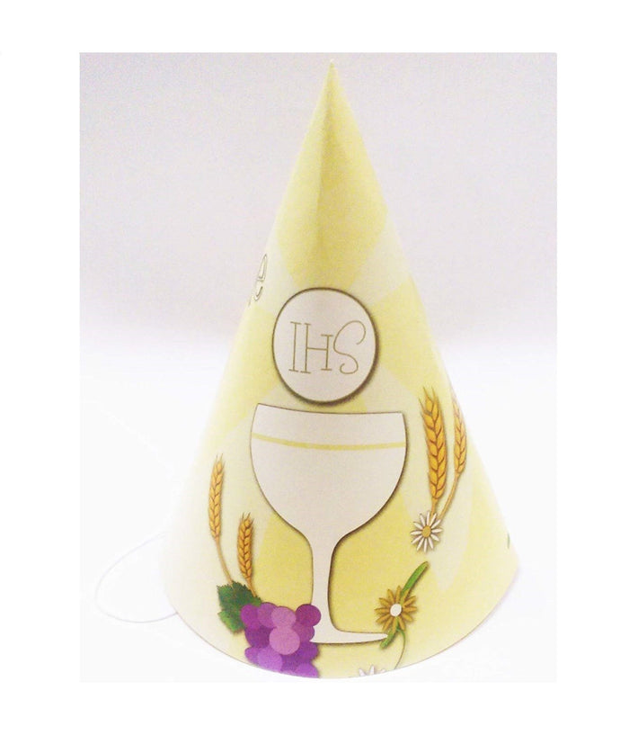 Set 18 Pezzi Cappello Cappelli Carta Cono Feste Prima Comunione Monouso Addobbi         
