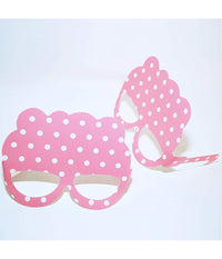 Set 18 Pezzi Occhiali Rosa Pois Occhialini Sagomati In Carta Decorazioni Festa         