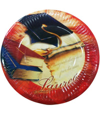 Set 18 Pezzi Piatti Usa E Getta Piatto Di Carta 18cm Feste Laurea Rosso Addobbi         