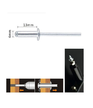 Set 18 Pz Rivetti Rivetto 4x13 Mm Accessori Bricolage Ferramenta Fai Da Te 90817         