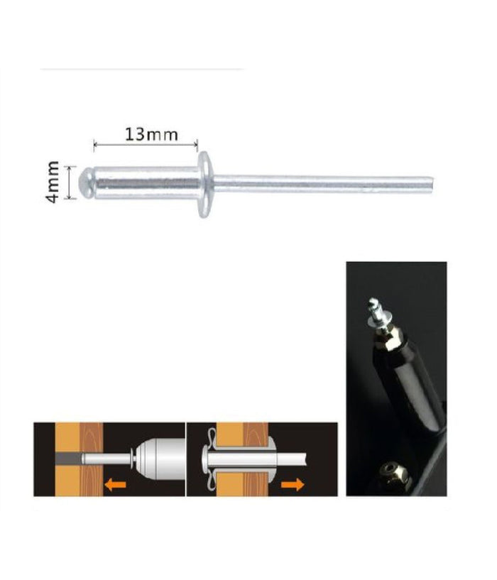 Set 18 Pz Rivetti Rivetto 4x13 Mm Accessori Bricolage Ferramenta Fai Da Te 90817         