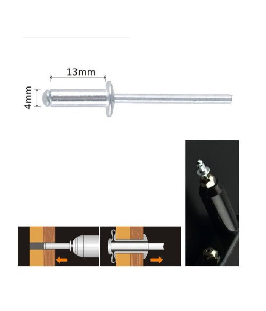 Set 18 Pz Rivetti Rivetto 4x13 Mm Accessori Bricolage Ferramenta Fai Da Te 90817         