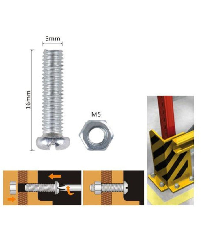 Set 18 Pz Viti Vite Testa A Croce Tonda 5x16 Mm Con Dadi Dado Esagonale M5 90967         