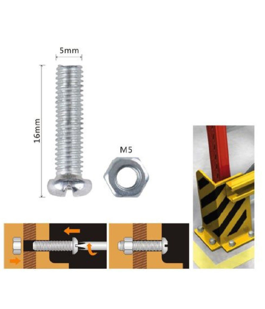 Set 18 Pz Viti Vite Testa A Croce Tonda 5x16 Mm Con Dadi Dado Esagonale M5 90967         