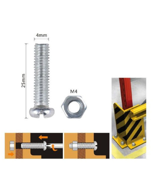 Set 19 Pz Viti Vite Testa A Croce Tonda 4x25mm Con Dadi Dado Esagonale M4 90962         