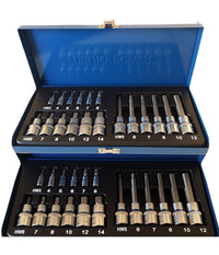 Set 19pz 18 Bussole Ad Inserto H Kit Bussole 1/2" 1/4" Inserti Corti/lunghi/medi         