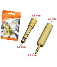 Set 2 Adattatori Convertitori In Metallo Audio Da Jack 3,5 Mm A 6,5 Mm A2-637         