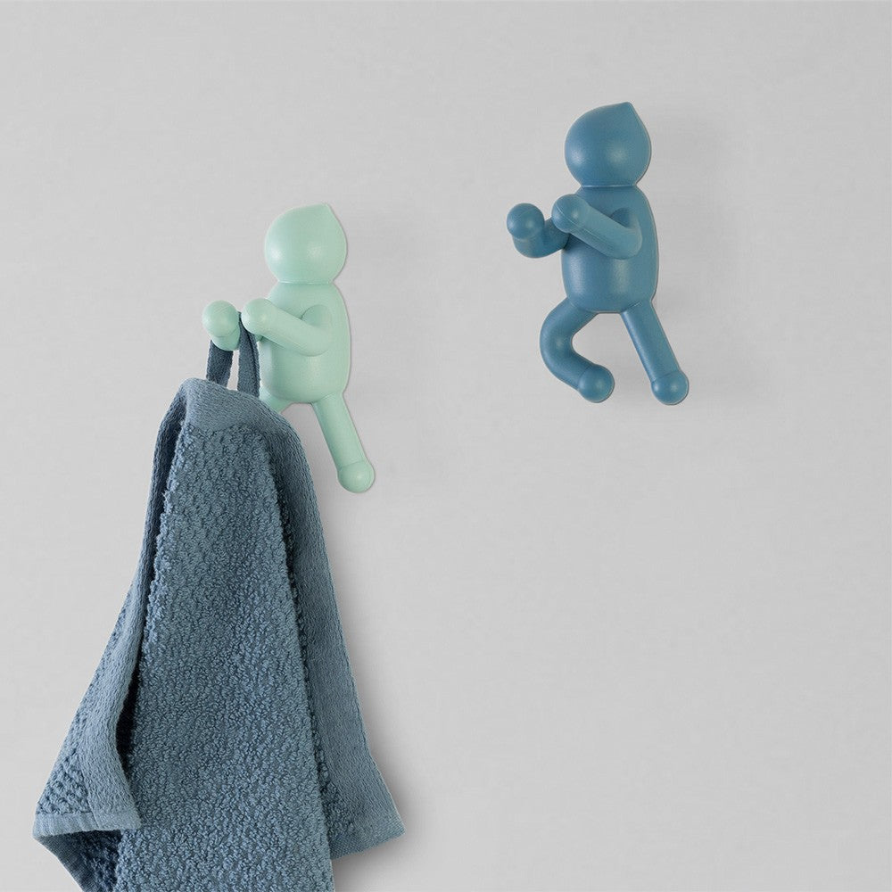 Set 2 appendini da muro turchese e verde con due modalità di fissaggio  Bruce