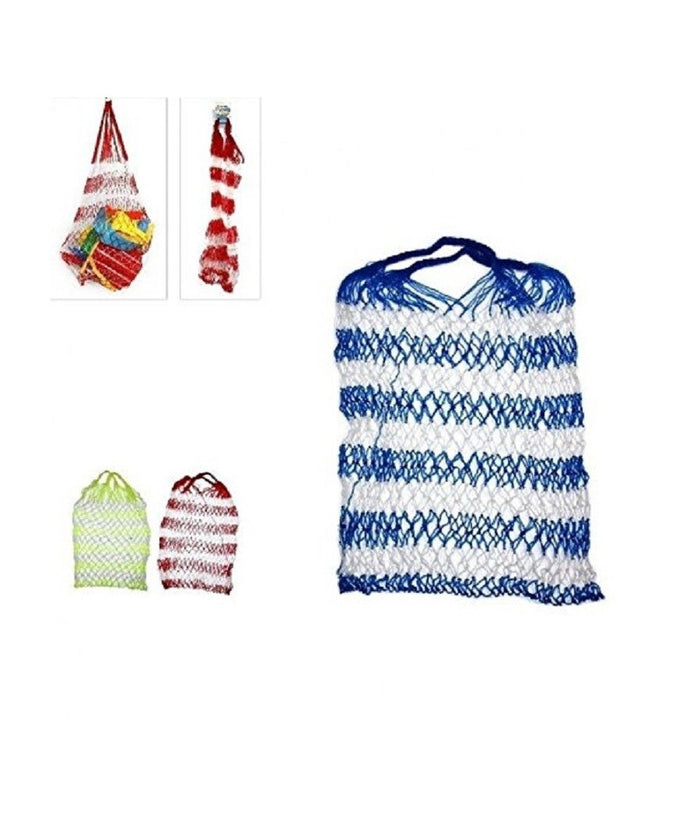 Set 2 Borsa A Rete Plastica Mare Spiaggia Portatutto 80cm Maniglia Porta Oggetti         
