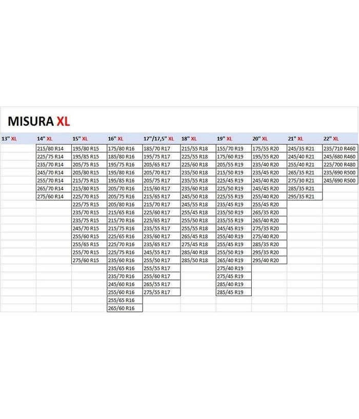 Set 2 Calze Da Neve Catene Per Auto Omologate In Tessuto 3d Per Grande Aderenza     L    