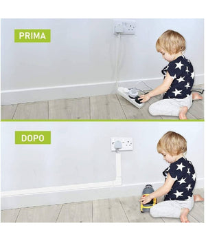 Set 2 Canalina Cavi Elettrica Passacavi Plastica Ct2 2 Mt 40x40mm Bianco 5624040         