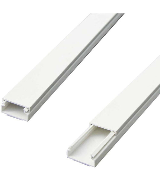 Set 2 Canalina Elettrica Passacavi Adesiva Da 1mt In Plastica Bianco 20 X 10 Mm         