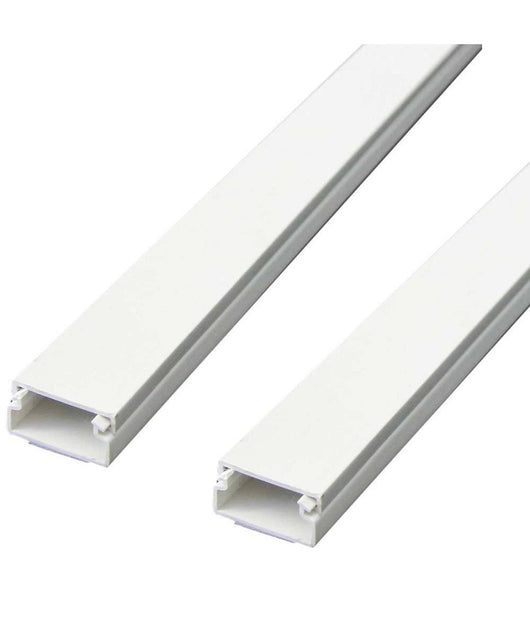Set 2 Canalina Elettrica Passacavi Adesiva Da 1mt In Plastica Bianco 20 X 10 Mm         