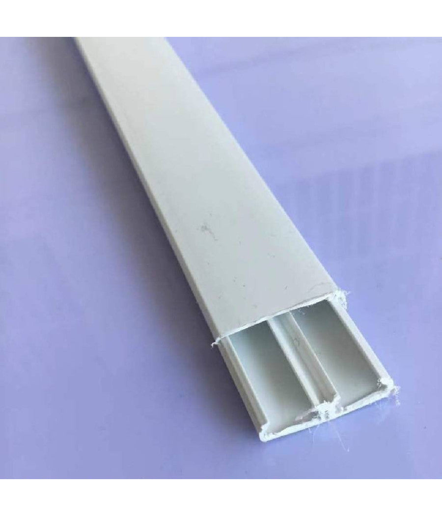 Set 2 Canalina Passacavo Con Separatore 2 Metri 30 X 10mm Bianco Portacavi 60773         