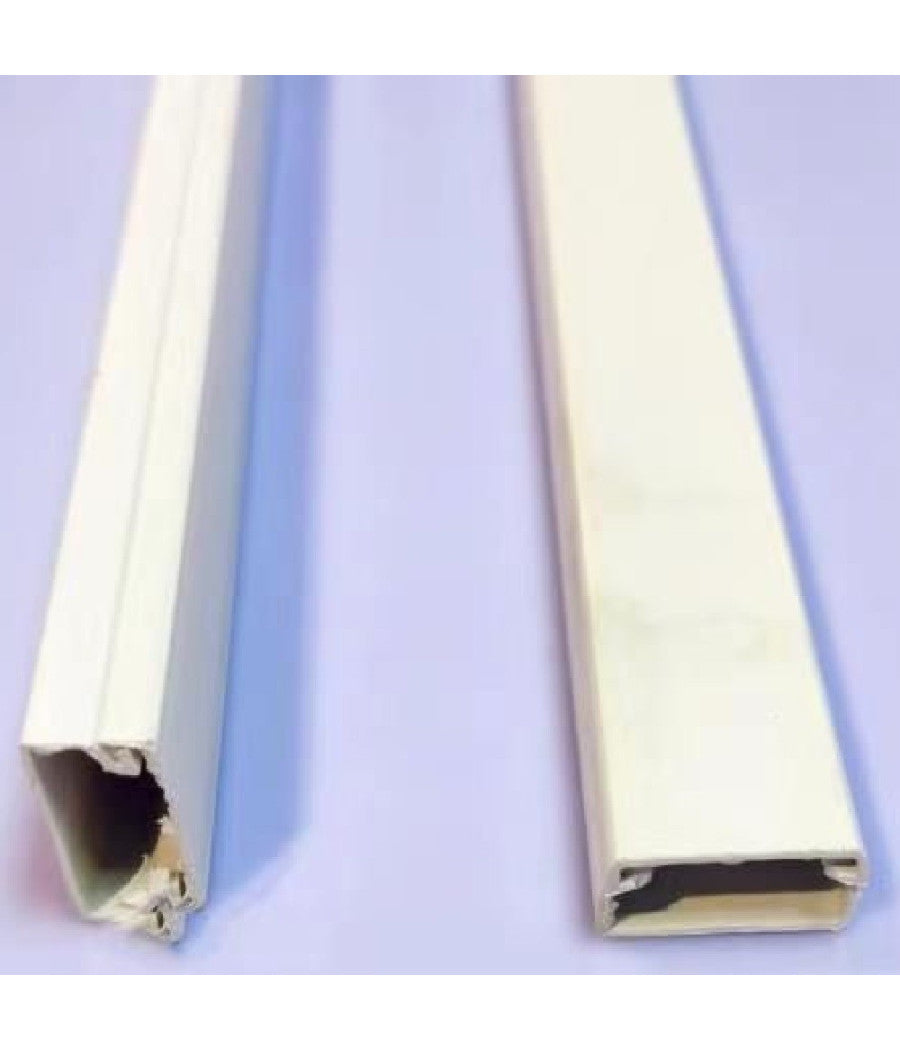 Set 2 Canalina Passacavo Singola 2 Metri 20 X 10 Mm Bianco Canale Singolo 60770         