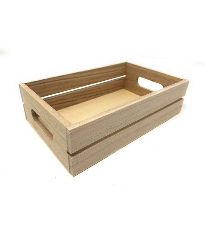 Set 2 Cassette Rettangolari Legno X Decoupage Cassetta Con Manici Portaoggetti         